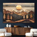 Wooden Mountain Layers Art – Rustic Pine Tree Landscape by MyGreatCanvas | Canvas Wall Art Prints | Photo Prints & Wall Decor