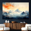 Warm Clouds Abstract Mountain Wall Art Canvas Print