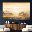 Sepia Color Abstract Mountain Wall Art Canvas Print