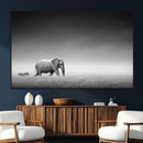 Elephand and Zebra Wall Art Canvas Print, Modern Artwork
