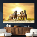Wild Horses Wall Art Canvas Print – Framed Galloping Herd