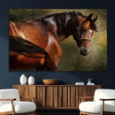 Majestic Brown Horse Wall Art Canvas Print – Framed