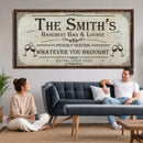 Custom Family Patio Sign Wall Art Canvas Print, Personalized Rustic Bar Decor, Western Farmhouse Patio Wall Decor by MyGreatCanvas | Canvas Wall Art Prints | Photo Prints & Wall Decor
