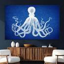 Large 3-Panel Blue Octopus Canvas Wall Art | Coastal Marine by MyGreatCanvas | Canvas Wall Art Prints | Photo Prints & Wall Decor