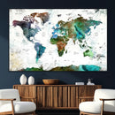 Modern Watercolor World Map Canvas Wall Art – Framed by MyGreatCanvas | Canvas Wall Art Prints | Photo Prints & Wall Decor