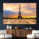 Paris Eiffel Tower Sunset Canvas Wall Art Print - Iconic