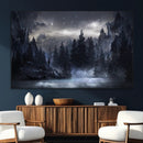 Night Landscape and Trees Wall Art Canvas Print