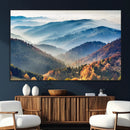 Misty Mountain Sunrise Triptych Canvas Print – Autumn