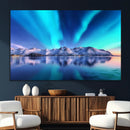 Northern Lights above Mountain Wall Art, Northern Lights