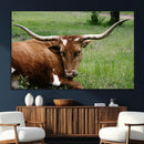 Longhorn Cow Animal Wall Art Canvas Print by MyGreatCanvas | Canvas Wall Art Prints | Photo Prints & Wall Decor