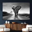 Black and White Elephant Wall Art Canvas Print