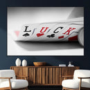 Framed Luck Poker Cards Canvas – Modern Triptych Wall Art,