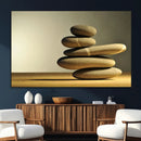 Fluvial Zen Stones Canvas Wall Art Print