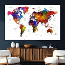World Map Canvas Print – Detailed Map of the World Wall Art