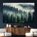 Captivating Misty Forest Wall Art Premium Canvas Print a