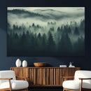 Misty Forest Wall Art Premium Canvas Print a Foggy and