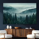 Captivating Misty Foggy Forest Wall Art Premium Canvas Print