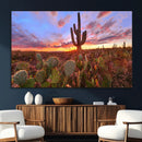 Arizona Desert Wall Art Canvas Print - Framed Deser Sunset