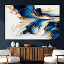 Gold Marble Art - Abstract Geode Gold And Blue Marble Shape