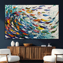 Modern Abstract Fish Shoal Wall Art Canvas Print, Colorful by MyGreatCanvas | Canvas Wall Art Prints | Photo Prints & Wall Decor