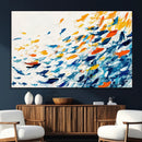Abstract Fish Shoal Wall Art Canvas Print, Colorful Fish