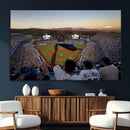Dodger Stadium Sunset Game Triple Canvas Wall Art - Los