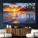 Serene Beach Sunset Wall Art Canvas- Coastal Seascape Print