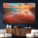 Sunset Beach Wall Art | Ocean Canvas Print | Coastal Wall