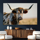 Texas Bull Longhorn Wall Art Canvas Print for Farm House
