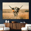 Texas Cow Longhorn Wall Art Canvas Print for Farm House Wall