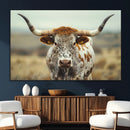 Texas Cow Longhorn Wall Art Canvas Print for Farm House Wall by MyGreatCanvas | Canvas Wall Art Prints | Photo Prints & Wall Decor