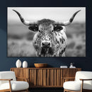 Texas Cow Longhorn Wall Art Canvas Print for Farm House Wall by MyGreatCanvas | Canvas Wall Art Prints | Photo Prints & Wall Decor