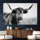 Texas Highland Cow Longhorn Canvas Print - Rustic Farmhouse by MyGreatCanvas | Canvas Wall Art Prints | Photo Prints & Wall Decor