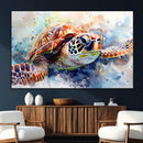 Watercolor Sea Turtle Wall Art Canvas Print - Vibrant Ocean