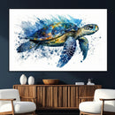 Turtle Wall Art Canvas Print, Framed Watercolor Turtle Art
