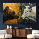 Bear and Bull Wall Art Canvas Print – Abstract Animal