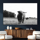 Black and White Highland Cow Wall Art Canvas Print | Rustic by MyGreatCanvas | Canvas Wall Art Prints | Photo Prints & Wall Decor