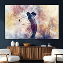 Abstract Watercolor Golf Player Wall Art Canvas Print by MyGreatCanvas | Canvas Wall Art Prints | Photo Prints & Wall Decor