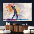 Watercolor Golf Swing Wall Art Canvas Print | Vibrant