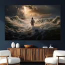 Jesus Walking on Water Wall Art Canvas Print - Religious