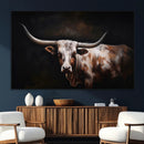 Texas Longhorn Wall Art Canvas Print | Western Ranch Decor |