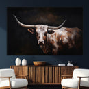Texas Longhorn Wall Art Canvas Print | Western Ranch Decor |