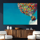 Carl Fredricksen, Up Movie Wall Art, Colorful Balloon House