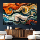 Abstract Wave Wall Art | Ready to Hang Framed Canvas Print |