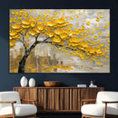 Yellow Blossom Tree Canvas Wall Art - Floral Abstract Modern