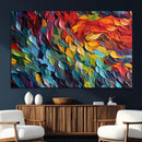 Vibrant Abstract Leaf Wall Art Canvas Print | Bold Colorful