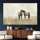 Chines Style Grunge Horses Wall Art Canvas Print