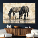 Chinese Style Abstract Black Horses Wall Art Canvas Print - by MyGreatCanvas | Canvas Wall Art Prints | Photo Prints & Wall Decor