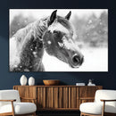 Black Horse Winter Wall Art | Ready to Hang and Framed |