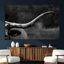 Cow Longhorn Wall Art | Black and White Print | Ready to by MyGreatCanvas | Canvas Wall Art Prints | Photo Prints & Wall Decor